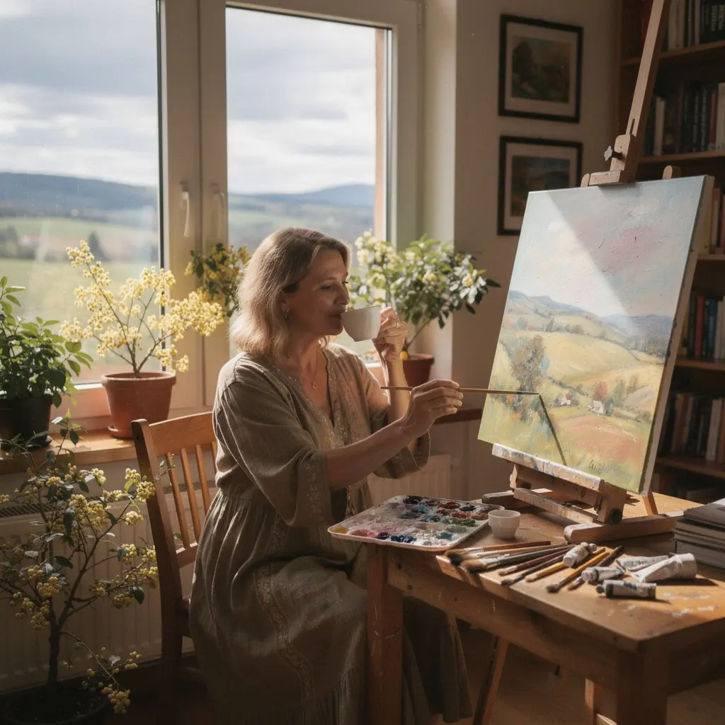 Šálka osmanthového čaju so sviežou kvetinovou dekoráciou