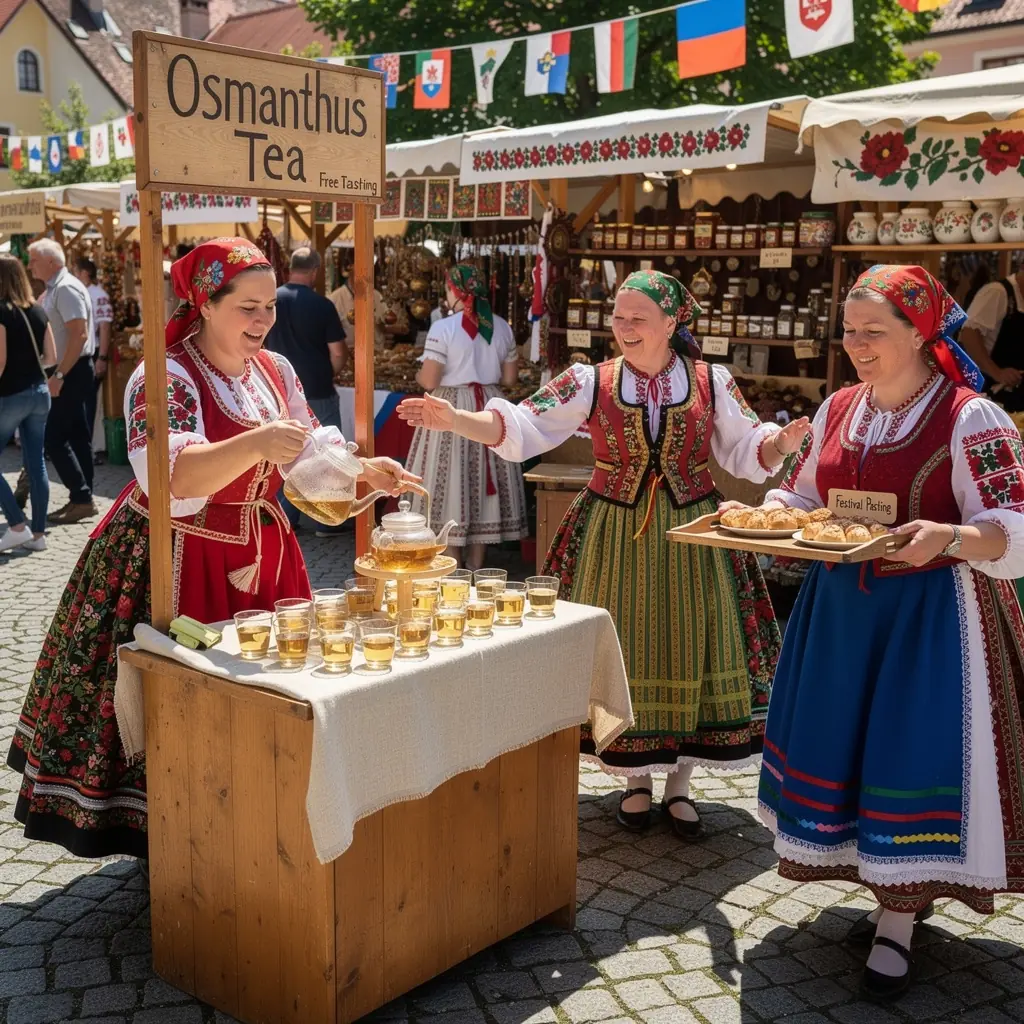 Kvetinový čaj z osmanthu s jemnou arómou broskýň