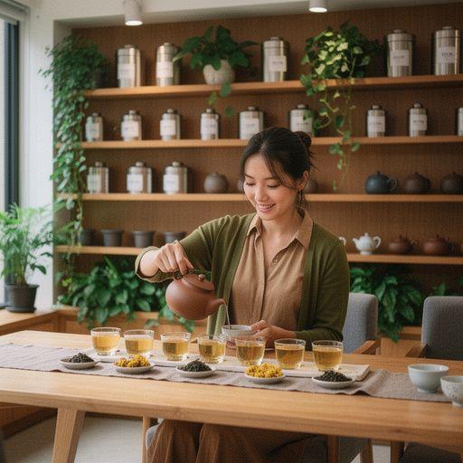 Záber na sušené osmanthus kvety s nádychom marhule a prírodných aróm.